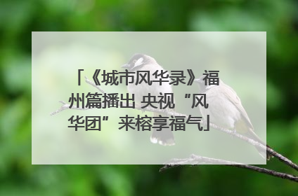 《城市风华录》福州篇播出 央视“风华团”来榕享福气