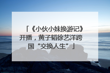 《小伙小妹换游记》开播，黄子韬徐艺洋跨国“交换人生”