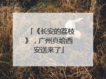 《长安的荔枝》，广州真给西安送来了