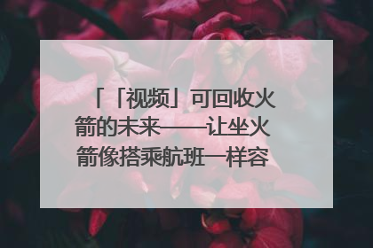 「视频」可回收火箭的未来——让坐火箭像搭乘航班一样容易｜路演记
