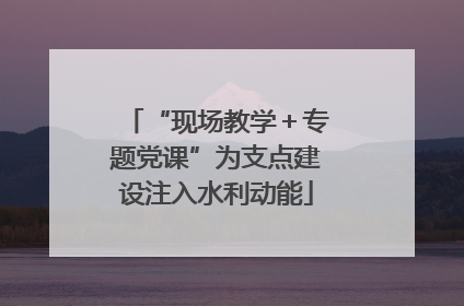 “现场教学＋专题党课”为支点建设注入水利动能