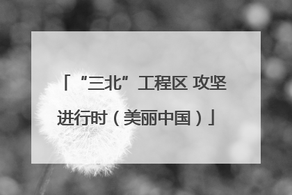 “三北”工程区 攻坚进行时（美丽中国）