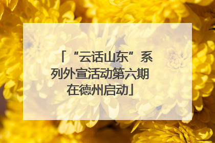 “云话山东”系列外宣活动第六期在德州启动