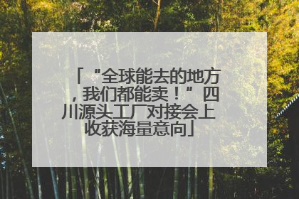 “全球能去的地方，我们都能卖！”四川源头工厂对接会上收获海量意向