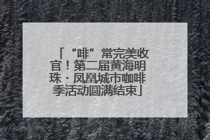 “啡”常完美收官！第二届黄海明珠・凤凰城市咖啡季活动圆满结束