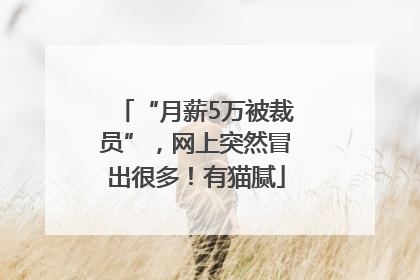 “月薪5万被裁员”，网上突然冒出很多！有猫腻