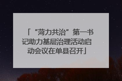“菏力共治”第一书记助力基层治理活动启动会议在单县召开