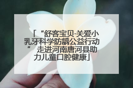 “舒客宝贝·关爱小乳牙科学防龋公益行动” 走进河南唐河县助力儿童口腔健康