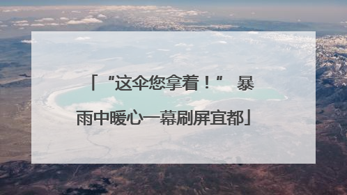 “这伞您拿着！” 暴雨中暖心一幕刷屏宜都
