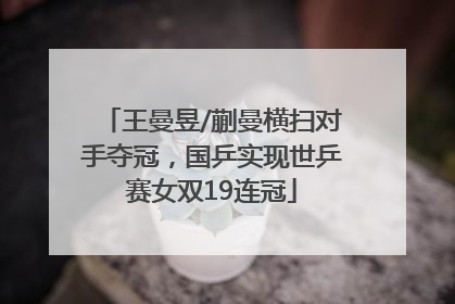 王曼昱/蒯曼横扫对手夺冠，国乒实现世乒赛女双19连冠