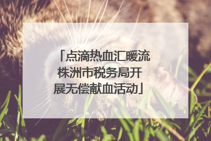 点滴热血汇暖流 株洲市税务局开展无偿献血活动