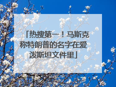 热搜第一！马斯克称特朗普的名字在爱泼斯坦文件里