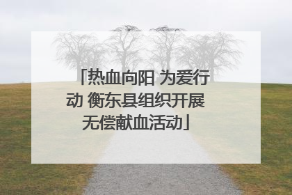 热血向阳 为爱行动 衡东县组织开展无偿献血活动