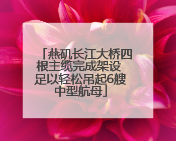 燕矶长江大桥四根主缆完成架设 足以轻松吊起6艘中型航母