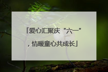 爱心汇聚庆“六一”，情暖童心共成长