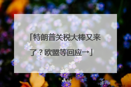 特朗普关税大棒又来了？欧盟等回应→
