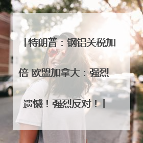 特朗普：钢铝关税加倍 欧盟加拿大：强烈遗憾！强烈反对！