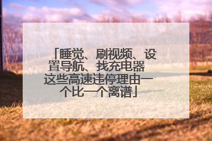 睡觉、刷视频、设置导航、找充电器 这些高速违停理由一个比一个离谱