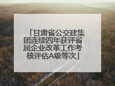 甘肃省公交建集团连续四年获评省属企业改革工作考核评估A级等次