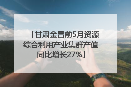 甘肃金昌前5月资源综合利用产业集群产值同比增长27%