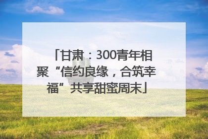 甘肃：300青年相聚“信约良缘，合筑幸福”共享甜蜜周末