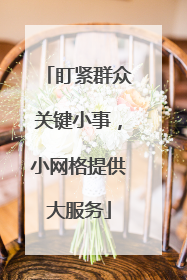 盯紧群众关键小事，小网格提供大服务