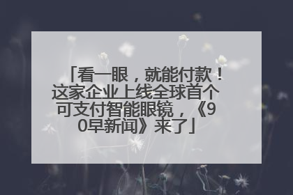 看一眼，就能付款！这家企业上线全球首个可支付智能眼镜，《90早新闻》来了