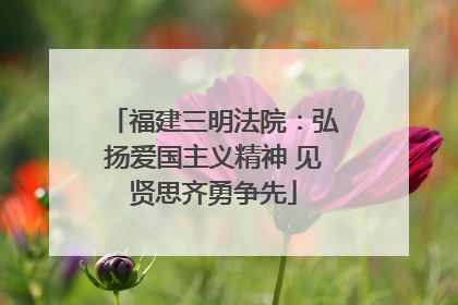 福建三明法院：弘扬爱国主义精神 见贤思齐勇争先