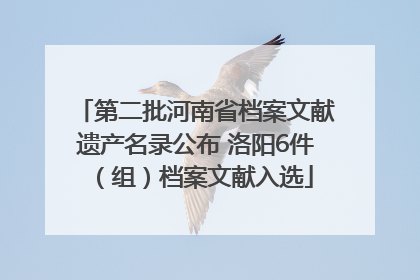 第二批河南省档案文献遗产名录公布 洛阳6件（组）档案文献入选