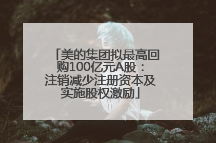 美的集团拟最高回购100亿元A股：注销减少注册资本及实施股权激励