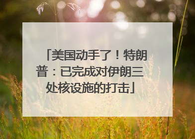美国动手了！特朗普：已完成对伊朗三处核设施的打击
