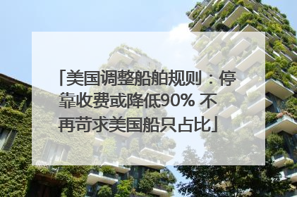 美国调整船舶规则：停靠收费或降低90% 不再苛求美国船只占比