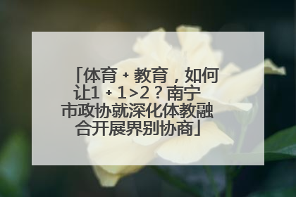 体育﹢教育，如何让1﹢1>2？南宁市政协就深化体教融合开展界别协商