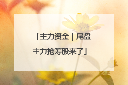 主力资金｜尾盘主力抢筹股来了