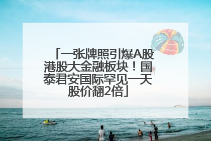 一张牌照引爆A股港股大金融板块！国泰君安国际罕见一天股价翻2倍