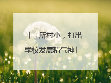 一所村小，打出学校发展精气神