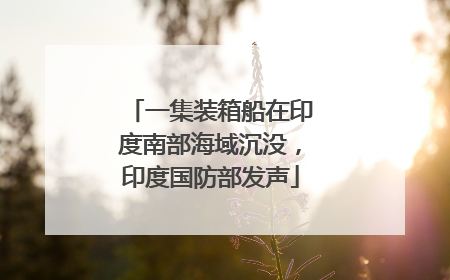 一集装箱船在印度南部海域沉没，印度国防部发声