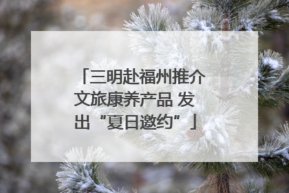 三明赴福州推介文旅康养产品 发出“夏日邀约”