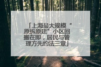 上海最大规模“原拆原建”小区回搬在即，居民与管理方先约法三章