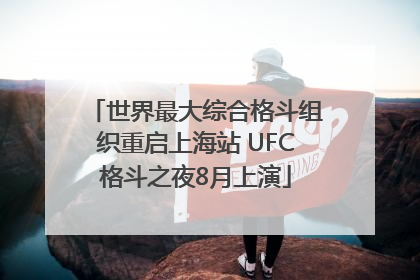 世界最大综合格斗组织重启上海站 UFC格斗之夜8月上演