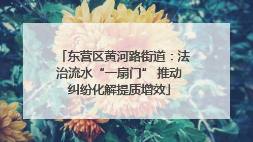 东营区黄河路街道：法治流水“一扇门” 推动纠纷化解提质增效
