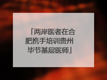 两岸医者在合肥携手培训贵州毕节基层医师