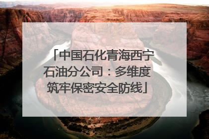 中国石化青海西宁石油分公司：多维度筑牢保密安全防线