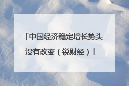 中国经济稳定增长势头没有改变（锐财经）