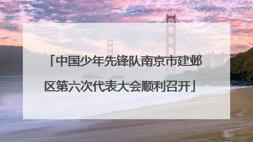 中国少年先锋队南京市建邺区第六次代表大会顺利召开