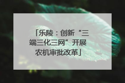 乐陵：创新“三端三化三网”开展农机审批改革