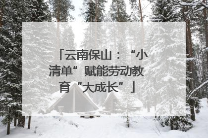 云南保山：“小清单”赋能劳动教育“大成长”