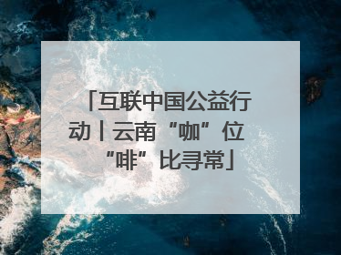 互联中国公益行动丨云南“咖”位“啡”比寻常