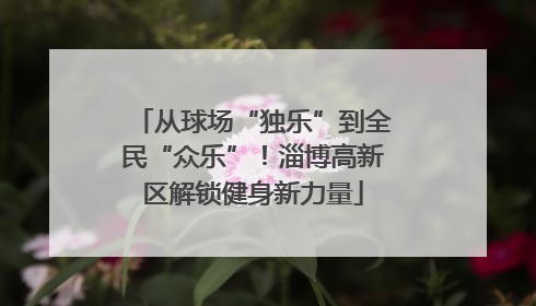 从球场“独乐”到全民“众乐”！淄博高新区解锁健身新力量