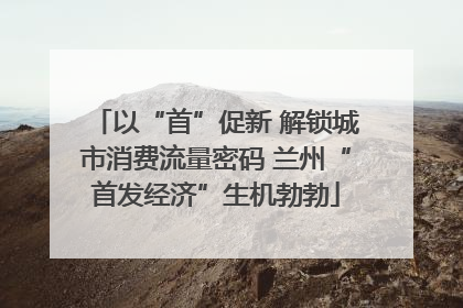 以“首”促新 解锁城市消费流量密码 兰州“首发经济”生机勃勃